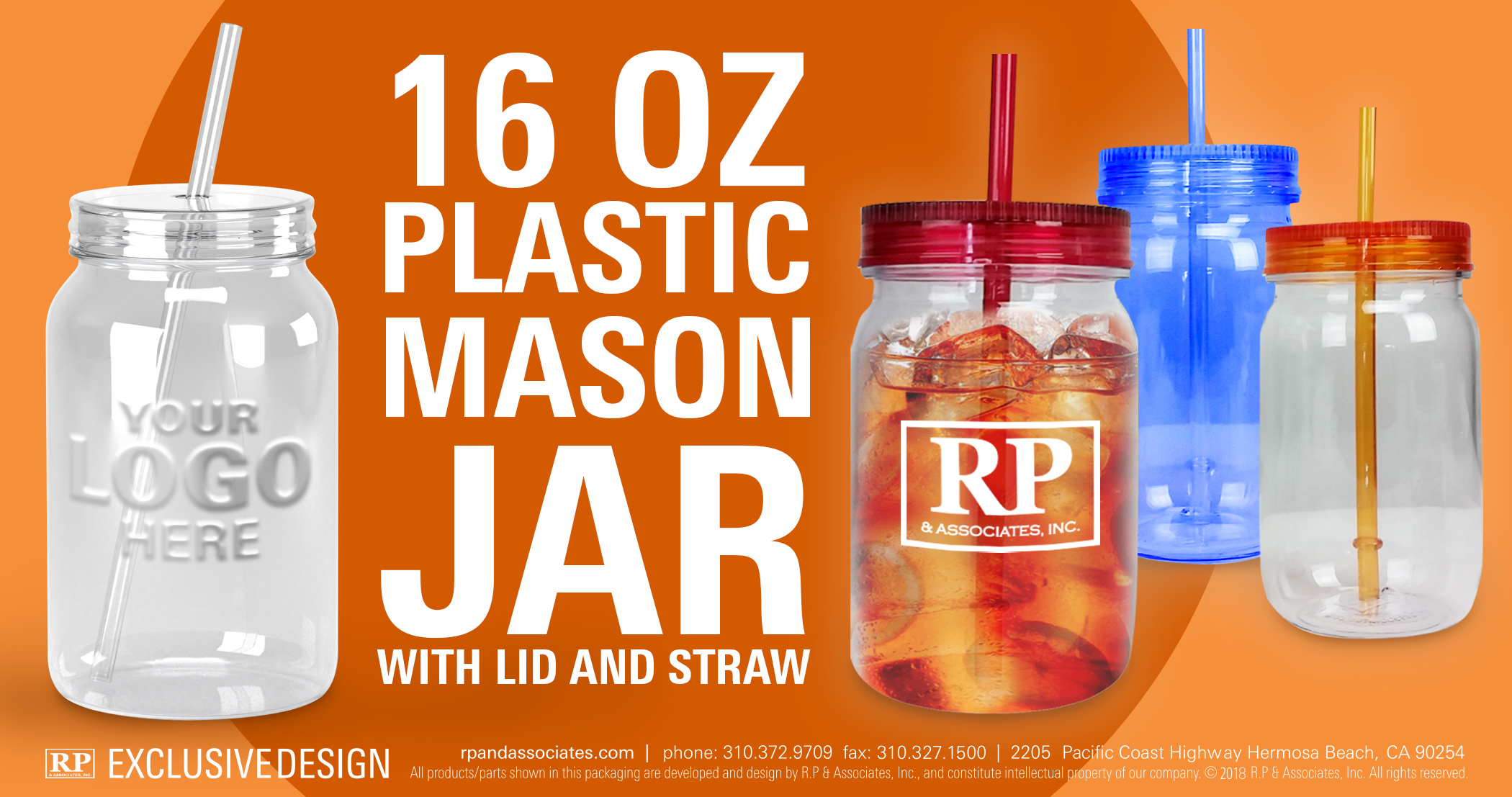 Plastic Mason Jars Custom Logo